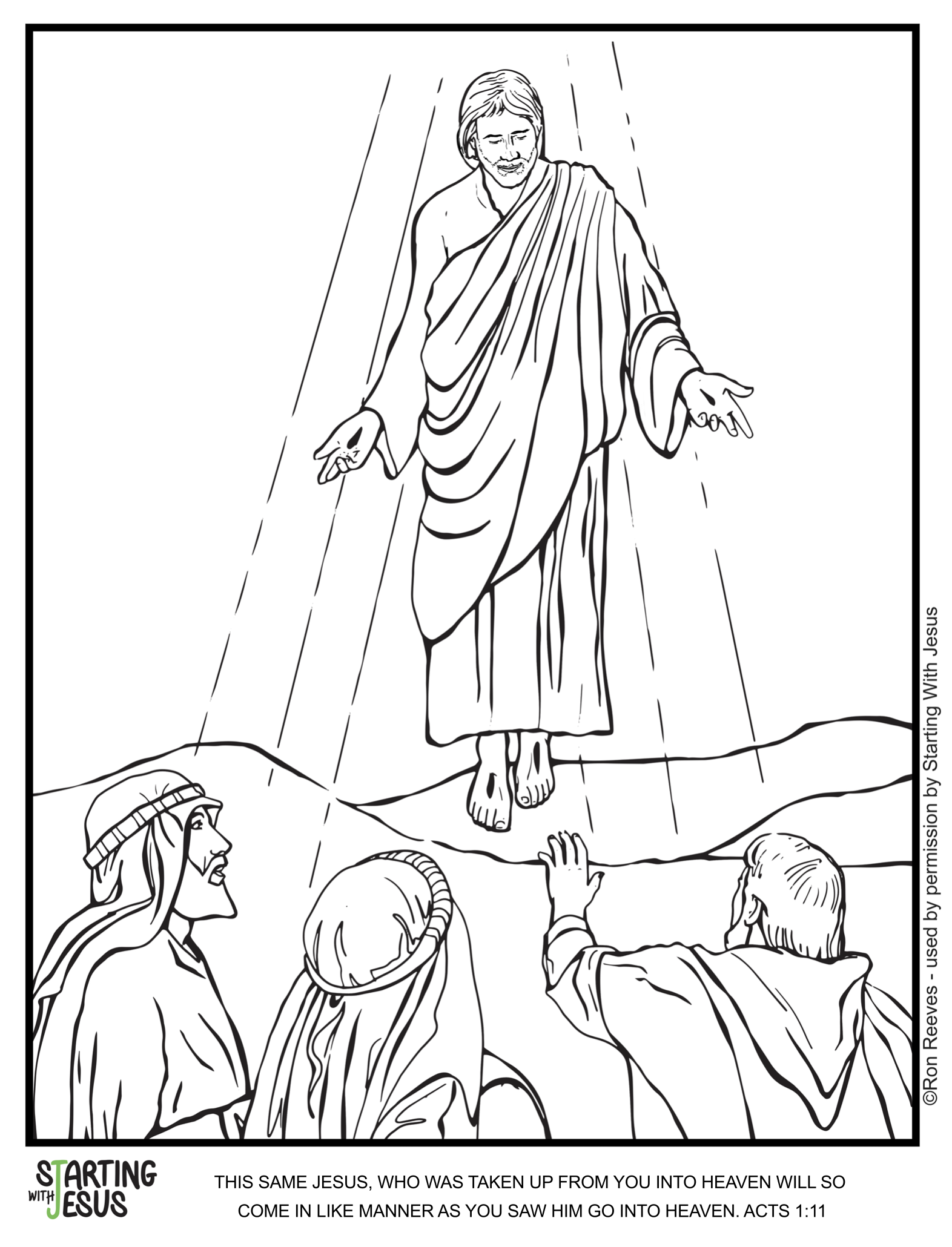 Jesus Returns To Heaven Coloring Page